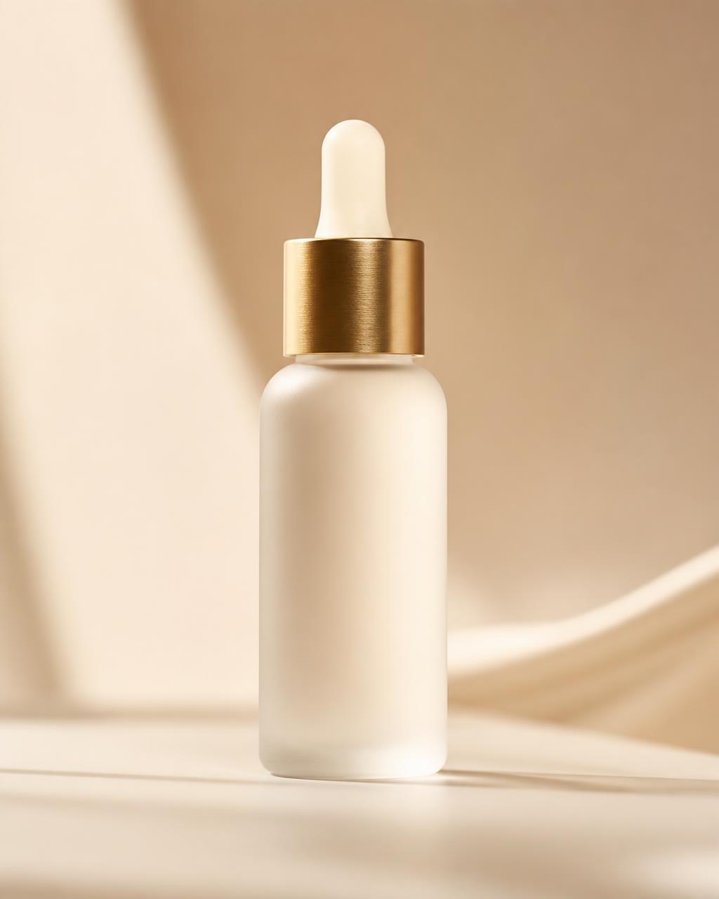 Arizele skincare object styled on ivory silk